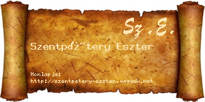 Szentpétery Eszter névjegykártya