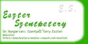 eszter szentpetery business card